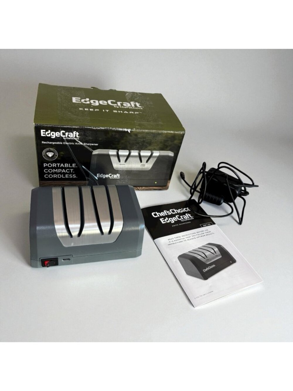 Hardly Used! EdgeCraft Rechargeable Two-Stage DC 220 Electric Knife Sharpener